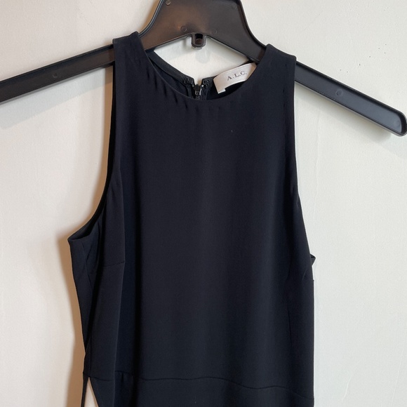 A.L.C. Sleeveless Layered Midi Dress in Black & Off White - Picture 5 of 9